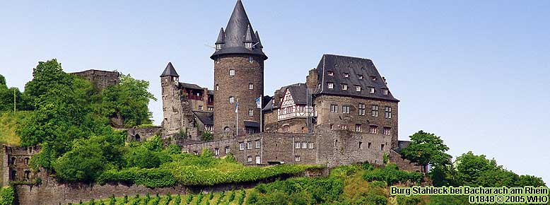 Burg Stahleck �ber Bacharach am Rhein.