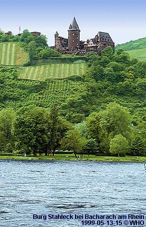 Burg Stahleck bei Bacharach am Rhein.