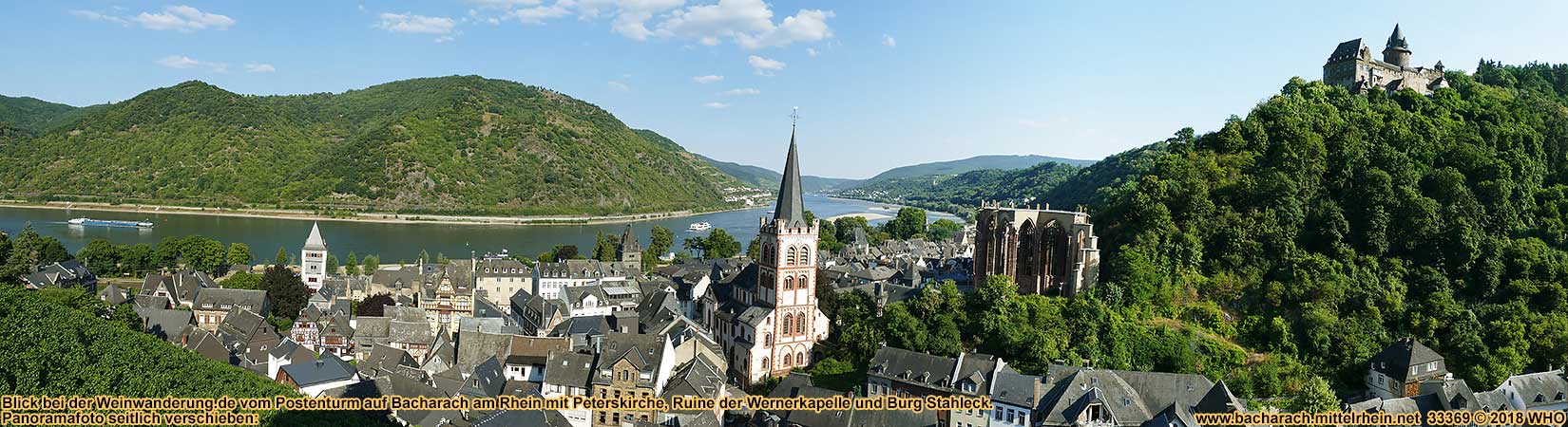Panoramabild von Bacharach am Rhein