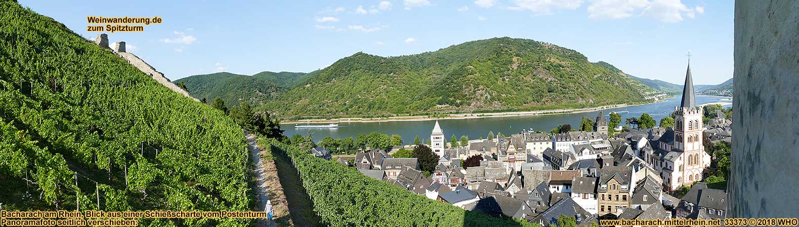 Blick vom Postenturm auf Bacharach am Rhein