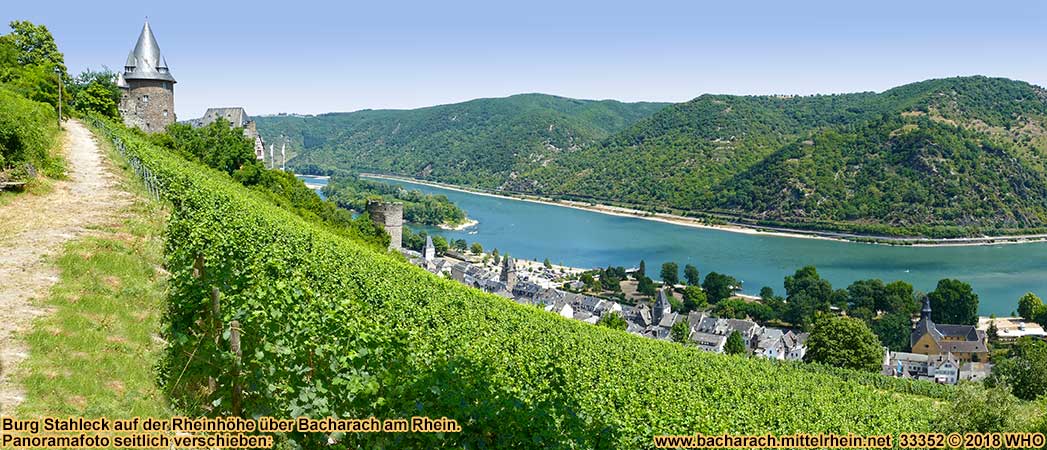 Burg Stahleck auf der Rheinhhe ber Bacharach am Rhein.