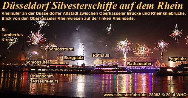 Silvester Dsseldorf auf dem Rhein, Silvesterfeuerwerk